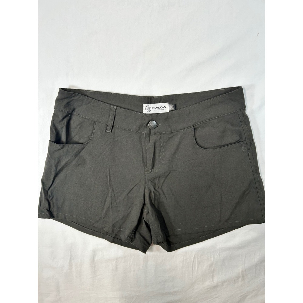 Flylow Hot Tub Shorts Womens 8 Dark Grey Charcoal Outdoor Hiking Activewear